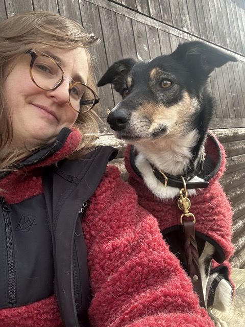 Sarah Stremming with her dog Carson